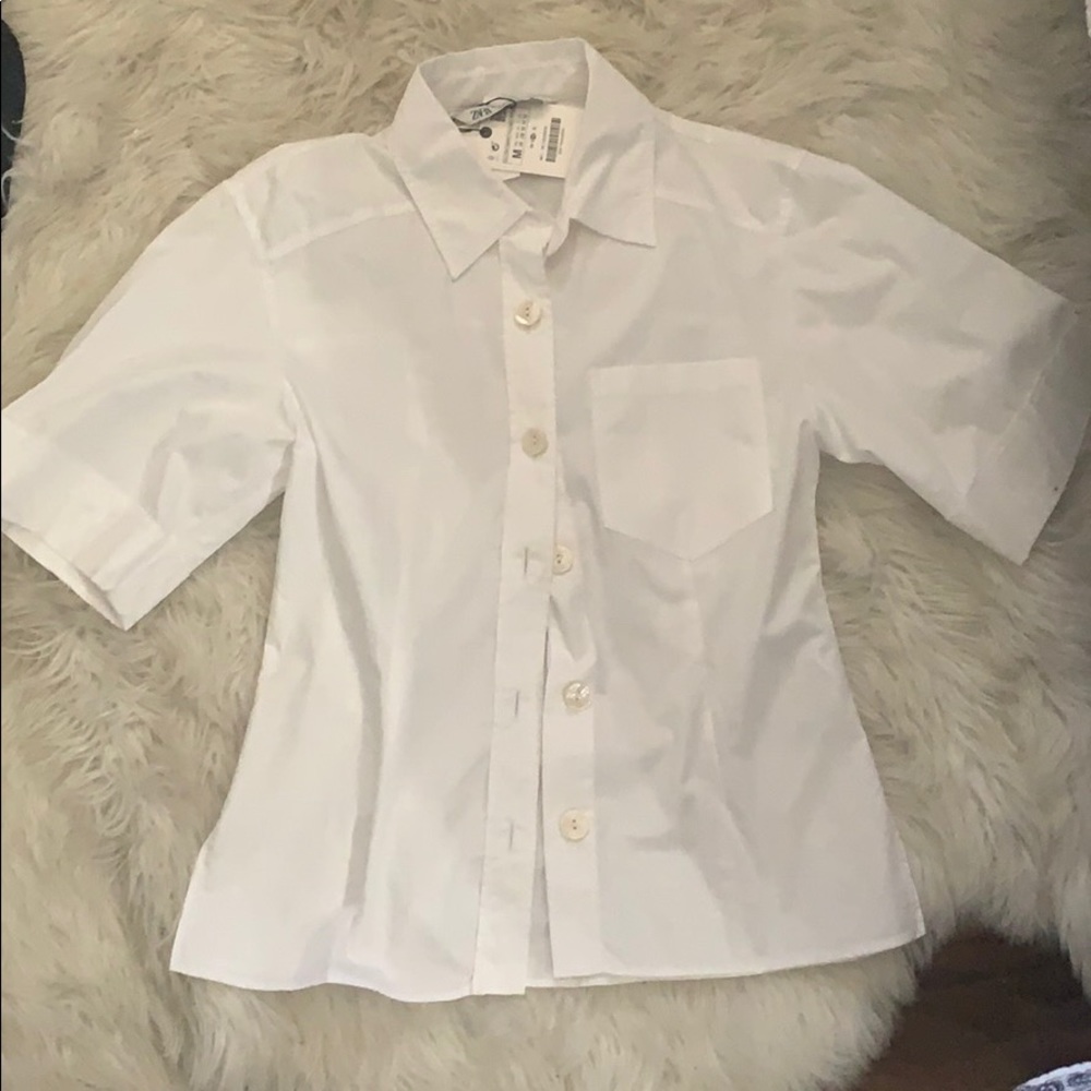Zara White  button down shirt